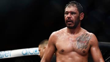 SAO PAULO, BRAZIL - NOVEMBER 19: Antonio Rogerio Nogueira of Brazil looks on during the light heavyweight bout with Ryan Bader of the United States at UFC Fight Night Bader v Minotouro at Ibirapuera Gymnasium on November 19, 2016 in Sao Paulo, Brazil. (Photo by Adriana Spaca/Brazil Photo Press/LatinContent/Getty Images)