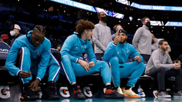 Terry Rozier, LaMelo Ball, Miles Bridges, Charlotte Hornets (Photo by Grant Halverson/Getty Images)