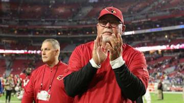 GLENDALE, AZ - DECEMBER 24: Head coach Bruce Arians of the Arizona Cardinals walks off the field following the NFL game against the New York Giants at the University of Phoenix Stadium on December 24, 2017 in Glendale, Arizona. The Arizona Cardinals won 23-0. (Photo by Christian Petersen/Getty Images)