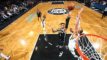 Brooklyn Nets D'Angelo Russell. Mandatory Copyright Notice: Copyright 2018 NBAE (Photo by Nathaniel S. Butler/NBAE via Getty Images)