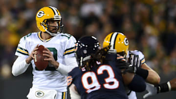 GREENBAY, WI - OCTOBER 20: Quarterback Aaron Rodgers