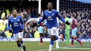 LIVERPOOL, ENGLAND - MARCH 5: Romelu Lukaku celebrates his goal during the Barclays Premier League match between Everton and West Ham United at Goodison Park on March 05, 2016 in Liverpool, England. (Photo by Tony McArdle/Everton FC via Getty Images)