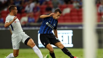SINGAPORE - JULY 29: Ivan Perisic of FC Internazionale scores the second goal against Chelsea FC during the International Champions Cup match between FC Internazionale and Chelsea FC at National Stadium on July 29, 2017 in Singapore. (Photo by Stanley Chou/Getty Images for ICC)