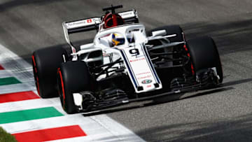 MONZA, ITALY - SEPTEMBER 01: Marcus Ericsson of Sweden driving the (9) Alfa Romeo Sauber F1 Team C37 Ferrari on track during final practice for the Formula One Grand Prix of Italy at Autodromo di Monza on September 1, 2018 in Monza, Italy. (Photo by Mark Thompson/Getty Images)