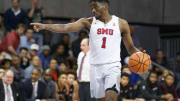 UNIVERSITY PARK, TX - JANUARY 10: SMU Mustangs guard Shake Milton (#1) calls out a play during the American Athletic Conference college basketball game between the SMU Mustangs and the Temple Owls on January 10, 2018, at Moody Coliseum in Dallas, TX. Temple won the game 66-64. (Photo by Matthew Visinsky/Icon Sportswire via Getty Images).
