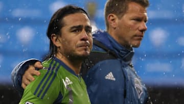 SEATTLE, WA - NOVEMBER 18: Mauro Rosales #10 (L) and assistant coach David Tenney of the Seattle Sounders FC walk off the pitch after the match against the Los Angeles Galaxy during Leg 2 of the Western Conference Championship at CenturyLink Field on November 18, 2012 in Seattle, Washington. The Galaxy defeated the Sounders 2-1, winning the aggregate playoff 4-2. (Photo by Otto Greule Jr/Getty Images)