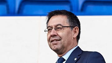 BARCELONA, SPAIN - JANUARY 22: FC Barcelona president Josep Maria Bartomeu during Kevin-Prince Boateng's unveiling at Nou Camp on January 22, 2019 in Barcelona, Spain. (Photo by Pedro Salado/Quality Sport Images/Getty Images)
