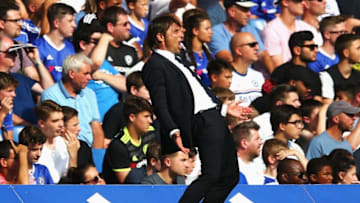 LONDON, ENGLAND - AUGUST 27: Antonio Conte, Manager of Chelsea reacts during the Premier League match between Chelsea and Burnley at Stamford Bridge on August 27, 2016 in London, England. (Photo by Steve Bardens/Getty Images)