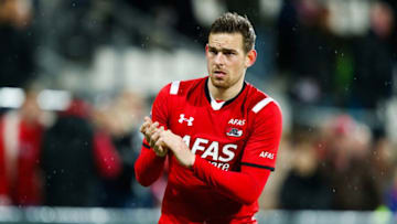 Vincent Janssen of AZ Alkmaar during the Dutch Eredivisie match between AZ and PEC Zwolle at the AFAS stadium on april 16, 2016 in Alkmaar, the Netherlands(Photo by VI Images via Getty Images)