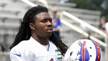 Jul 21, 2014; Pittsford, NY, USA; Buffalo Bills wide receiver Sammy Watkins (14) heads to the field at the beginning of training camp at St John Fisher College. Mandatory Credit: Kevin Hoffman-USA TODAY Sports