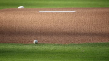 SAN DIEGO, CALIFORNIA - JULY 16: A general view of the pitching mound during a San Diego Padres intrasquad game for their summer workouts at PETCO Park on July 16, 2020 in San Diego, California. (Photo by Sean M. Haffey/Getty Images)