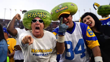 LOS ANGELES, CA - NOVEMBER 26: Los Angeles Rams fans are seen during the game against the New Orleans Saints at the Los Angeles Memorial Coliseum on November 26, 2017 in Los Angeles, California. (Photo by Harry How/Getty Images)