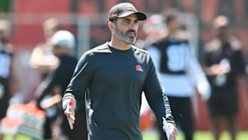 Jun 16, 2021; Berea, Ohio, USA; Cleveland Browns head coach Kevin Stefanski during minicamp at the Cleveland Browns training facility. Mandatory Credit: Ken Blaze-USA TODAY Sports