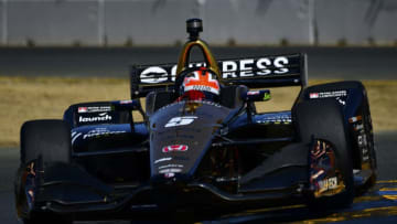 SONOMA, CA - SEPTEMBER 15: James Hinchcliffe driver of the #5 Schmidt Peterson Motorsports Honda during practice for the Verizon IndyCar Series Sonoma Grand Prix at Sonoma Raceway on September 15, 2018 in Sonoma, California. (Photo by Robert Laberge/Getty Images)