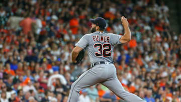 HOUSTON, TX - JULY 14: Detroit Tigers starting pitcher Michael Fulmer (32) prepares to throw a pitch during the baseball game between the Detroit Tigers and Houston Astros on July 14, 2018 at Minute Maid Park in Houston, Texas. (Photo by Leslie Plaza Johnson/Icon Sportswire via Getty Images)