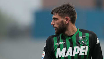 REGGIO NELL'EMILIA, ITALY - APRIL 14: Domenico Berardi of US Sassuolo looks on during the Serie A match between US Sassuolo and Parma Calcio at Mapei Stadium - Citta' del Tricolore on April 14, 2019 in Reggio nell'Emilia, Italy. (Photo by Emilio Andreoli/Getty Images)