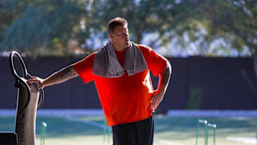 Feb. 10, 2015; Scottsdale, AZ, USA; NFL guard Richie Incognito during training at EXOS gym. Mandatory Credit: Mark J. Rebilas-USA TODAY Sports