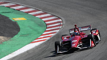 MONTEREY, CALIFORNIA - SEPTEMBER 19: Ed Jones #20 of United Arab Emirates and Ed Carpenter Racing Scuderia Corsa Chevrolet drives during testing for the Firestone Grand Prix of Monterey at WeatherTech Raceway Laguna Seca on September 19, 2019 in Monterey, California. (Photo by Robert Reiners/Getty Images)