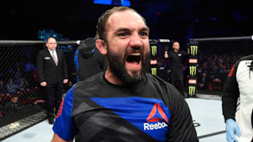 HALIFAX, NS - FEBRUARY 19: Johny Hendricks celebrates after defeating Hector Lombard of Cuba in their middleweight fight during the UFC Fight Night event inside the Scotiabank Centre on February 19, 2017 in Halifax, Nova Scotia, Canada. (Photo by Josh Hedges/Zuffa LLC/Zuffa LLC via Getty Images)