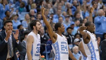 CHAPEL HILL, NC - DECEMBER 06: (L-R) Cameron Johnson