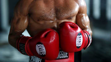 OCEANSIDE, NEW YORK - JULY 30: New York Golden Gloves boxer Dennis Guerrero gets ready to train during a final boxing workout at Jetty gym on July 30, 2020 in Oceanside, New York. Guerrero, who is a co owner of Jetty has tried to hold many types of outdoor and open air workouts while the gym remains closed due to the coronavirus pandemic. Since all gyms in New York had been closed since March 13, they have been trying to keep up financially to sustain the gym. Guerrero and his partner Michael Levitz have decided to closed their doors for good next week. They will be moving their workouts online and at select locations. Governor Andrew Cuomo announced that gyms will not be permitted to reopen during phase 4 until New York's Health Department determines if air filtering systems are circulating the coronavirus. More than 4,540,000 people in the United States alone have been infected with the coronavirus and at least 154,000 have died. (Photo by Al Bello/Getty Images)