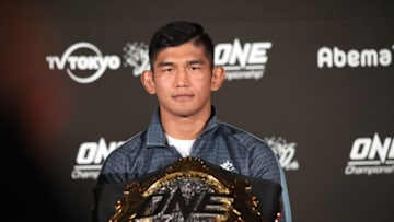 Aung La N Sang speaks to the media following his ONE: A NEW ERA bout on Sunday (Amy Kaplan/FanSided)