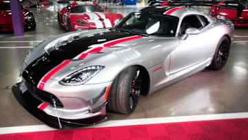 DETROIT, MI - MAY 08: The new 2016 Dodge Viper ACR is shown to the media at the Viper Assembly Plant May 8, 2015 in Detroit, Michigan. The plant, which makes three Vipers per day, also makes the new 2016 Dodge Viper ACR, the fastest street-legal Viper ever manufactured. (Photo by Bill Pugliano/Getty Images)