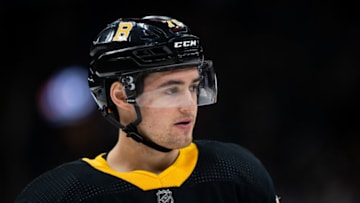 BOSTON, MA - DECEMBER 21: Connor Clifton #75 of the Boston Bruins skates against the Nashville Predators at TD Garden on December 21, 2019 in Boston, Massachusetts. The Predators won 4-3 in overtime. (Photo by Rich Gagnon/Getty Images)