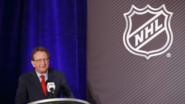 OTTAWA, ON - MARCH 17: Ottawa Senators Owner, Governor & Chairman Eugene Melnyk speaks during the 2017 Scotiabank NHL 100 Classic announcement at the Chateau Laurier on March 17, 2017 in Ottawa, Ontario, Canada. (Photo by Andre Ringuette/NHLI via Getty Images)