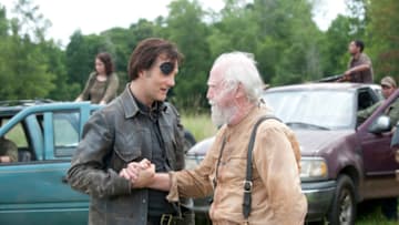 The Governor (David Morrissey) and Hershel Greene (Scott Wilson) - The Walking Dead _ Season 4, Episode 8 _ BTS - Photo Credit: Gene Page/AMC