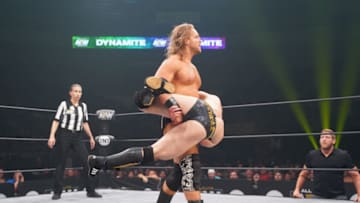 Hangman Page and Kenny Omega faced Sammy Guevara and Chris Jericho on the Nov. 6, 2019 edition of AEW Dynamite. Photo: Lee South/AEW