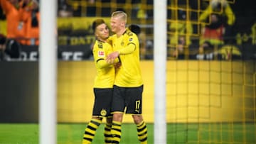 Jadon Sancho (L) and Erling Haaland (R), Dortmund, Germany. (Photo by Jörg Schüler/Getty Images)