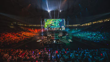 ATHENS, GREECE - SEPTEMBER 08: Stage and crowd watching the action at 2019 League of Legends European Championship (LEC) Summer Finals on September 8, 2019 in Athens, Greece. (Photo by Timo Verdeil/ESPAT Media/Getty Images)