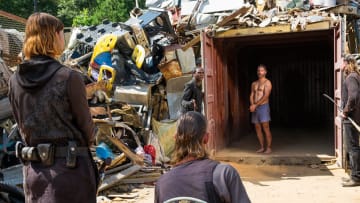 Jadis (Pollyanna McIntosh) and Rick Grimes (Andrew Lincoln) in The Walking Dead Season 8 Episode 7Photo by Gene Page/AMC