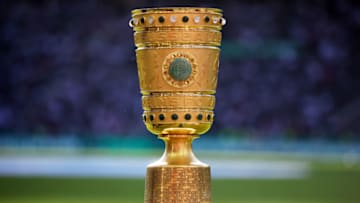 The DFB-Pokal trophy. (Photo by Alex Grimm/Getty Images)