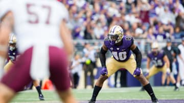 SEATTLE, WA - SEPTEMBER 09: Washington (40) Camilo Eifler (LB) gets ready for a kickoff during a college football game between the Washington Huskies and the Montana Grizzlies on September 9, 2017 at Husky Stadium in Seattle, WA. (Photo by Christopher Mast/Icon Sportswire via Getty Images)