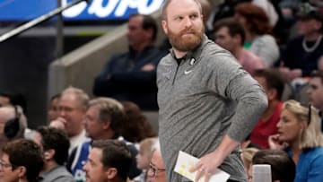 DALLAS, TEXAS - MARCH 13: Head coach Taylor Jenkins of the Memphis Grizzlies looks on during the first half against the Dallas Mavericks at American Airlines Center on March 13, 2023 in Dallas, Texas. NOTE TO USER: User expressly acknowledges and agrees that, by downloading and/or using this Photograph, user is consenting to the terms and conditions of the Getty Images License Agreement. (Photo by Sam Hodde/Getty Images)