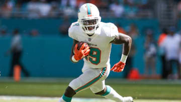 MIAMI, FL - SEPTEMBER 23: Jakeem Grant #19 of the Miami Dolphins runs for yardage during the third quarter against the Oakland Raiders at Hard Rock Stadium on September 23, 2018 in Miami, Florida. (Photo by Marc Serota/Getty Images)