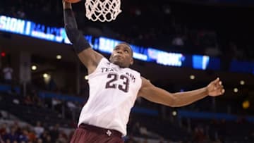 Mar 20, 2016; Oklahoma City, OK, USA; Texas A&M Aggies guard Danuel House (23) shoots against the Northern Iowa Panthers in the first overtime period during the second round of the 2016 NCAA Tournament at Chesapeake Energy Arena. Mandatory Credit: Mark D. Smith-USA TODAY Sports