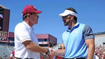 Oct 1, 2016; Tallahassee, FL, USA; Florida State Seminoles head coach Jimbo Fisher before the game with North Carolina Tarheels head coach Larry Fedora at Doak Campbell Stadium. Mandatory Credit: Melina Vastola-USA TODAY Sports