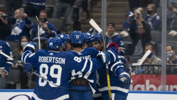 Toronto Maple Leafs, Josh Ho-Sang (52), Nick Robertson (89) Mandatory Credit: Nick Turchiaro-USA TODAY Sports