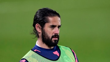 MADRID, SPAIN - DECEMBER 23: Isco of Real Madrid looks on during the La Liga Santander match between Real Madrid and Granada CF at Estadio Alfredo Di Stefano on December 23, 2020 in Madrid, Spain. (Photo by Diego Souto/Quality Sport Images/Getty Images)