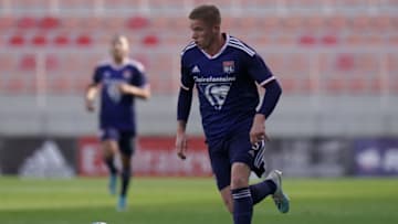 Melvin Bard, Olumpique Lyon.(Photo by Gualter Fatia/Getty Images)