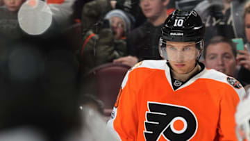 PHILADELPHIA, PA - APRIL 08: Brayden Schenn