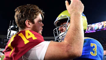 LOS ANGELES, CA - NOVEMBER 18: Josh Rosen and Sam Darnold (Photo by Harry How/Getty Images)