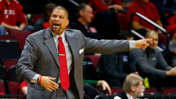 PISCATAWAY, NJ - MARCH 3: Head coach Eddie Jordan of the Rutgers Scarlet Knights reacts during the second half of a college basketball game against the Maryland Terrapins at the Rutgers Athletic Center on March 3, 2015 in Piscataway, NJ. Maryland defeated Rutgers 60-50. (Photo by Rich Schultz /Getty Images)
