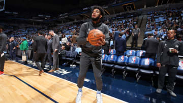 MINNEAPOLIS, MN - DECEMBER 13: Karl-Anthony Towns #32 of the Minnesota Timberwolves warms up before the game against the LA Clippers on December 13, 2019 at Target Center in Minneapolis, Minnesota. NOTE TO USER: User expressly acknowledges and agrees that, by downloading and or using this Photograph, user is consenting to the terms and conditions of the Getty Images License Agreement. Mandatory Copyright Notice: Copyright 2019 NBAE (Photo by David Sherman/NBAE via Getty Images)