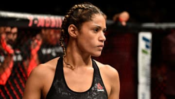LAS VEGAS, NV - OCTOBER 07: Pearl Gonzalez stands in the Octagon prior to her womens strawweight bout against Poliana Botelho during the UFC 216 event inside T-Mobile Arena on October 7, 2017 in Las Vegas, Nevada. (Photo by Jeff Bottari/Zuffa LLC/Zuffa LLC via Getty Images)