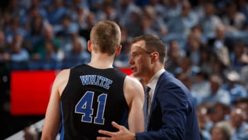 Duke basketball coach-in-waiting Jon Scheyer (Photo by Peyton Williams/UNC/Getty Images)
