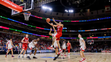 CHICAGO, IL - MARCH 13: Nebraska Cornhuskers guard James Palmer Jr. (0) goes up for a shot during a Big Ten Tournament game on March 13, 2019, at the United Center in Chicago, IL. (Photo by Patrick Gorski/Icon Sportswire via Getty Images)